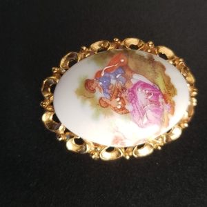 Limoges France Brooch.